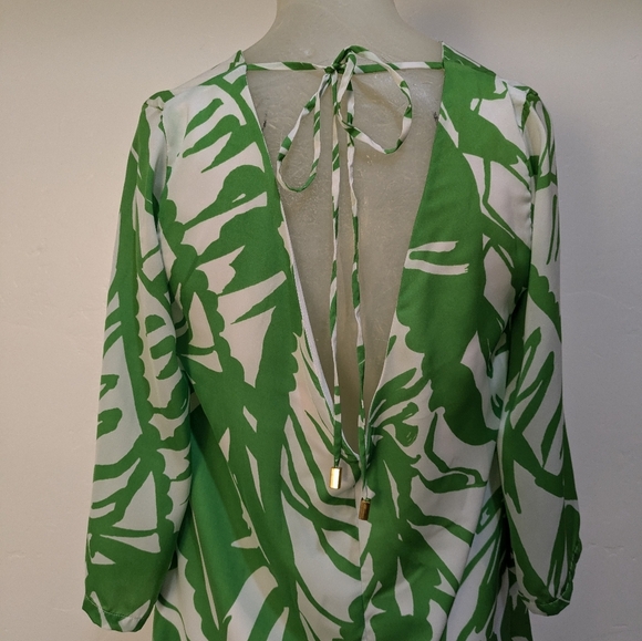 LILLY PULITZER for Target Boom Boom Shift Dress Tropical Leaves Green Sz Small - Picture 3 of 10